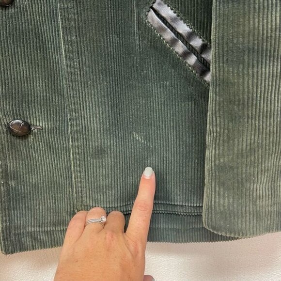 Sportswear Corduroy Utility Jacket Long Sleeves Front Button Green Size 40 Reg - Picture 8 of 11